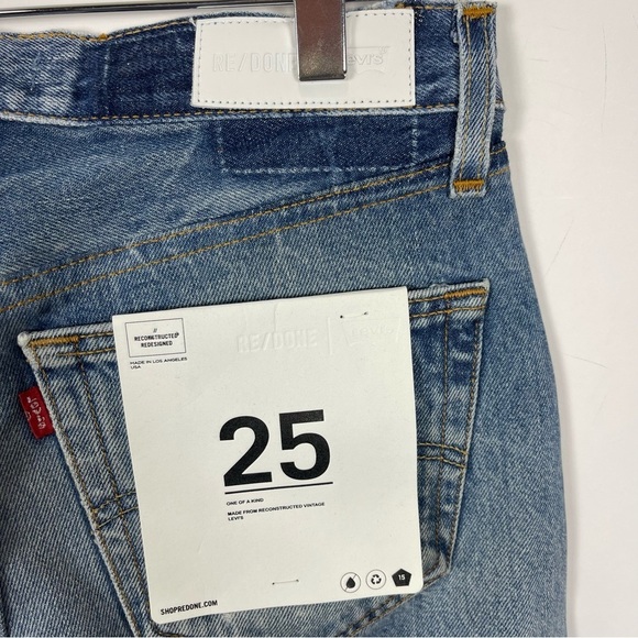 RE/DONE Crop Low Slung Jeans Reconstructed Levi’s - Picture 11 of 16